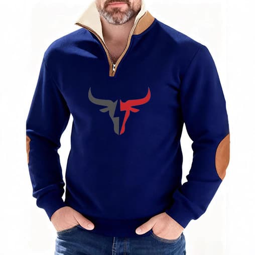 Must-have retro bull sweatshirts for autumn and winter, stand-collar zipper sweatshirts, trendy men’s autumn and winter hot street styles, bulls are so handsome that they have no friends.