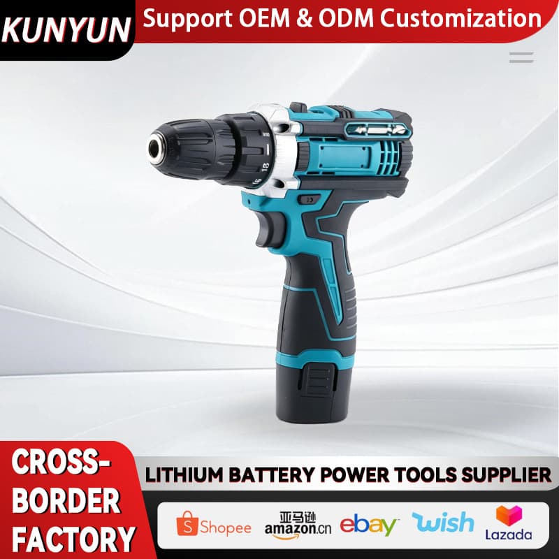Electric Drill 12V Cordless Lithium Drill Cross-border Power Drill Screwdriver Set