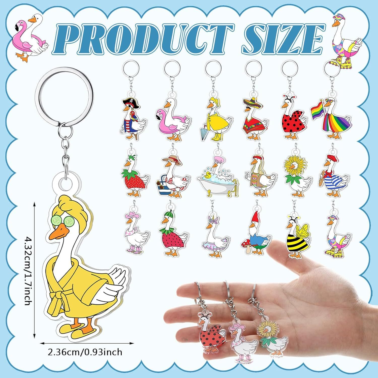 Various Duck Bow Tie DIY Keychains in Multiple Packaging Options, Birthday Gifts for Family and Friends, Party Favors