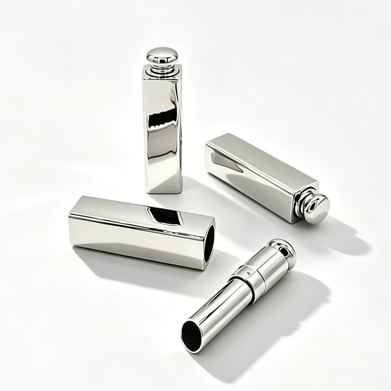 Spray-plated silver slant lipstick empty tube cream lip glaze blush direct filling printable cosmetic packaging material lip balm empty tube