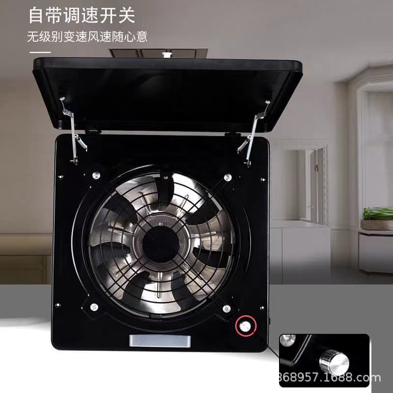 Exhaust Fan Kitchen Range Hood Quiet Strong Suction Window Type High Speed Ventilator 10 Inch Cross-Border Flip Cover