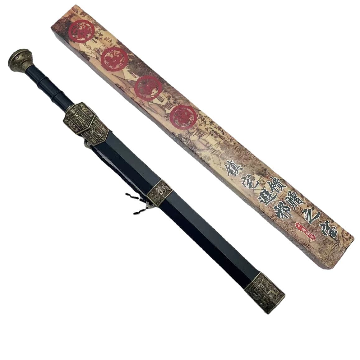 Ancient Chinese Han Sword, Qin Shi Huang's Famous Sword, King Yue's Ruyi Weapon Model, Alloy Weapon, Sword Dynasty, Unsharpened