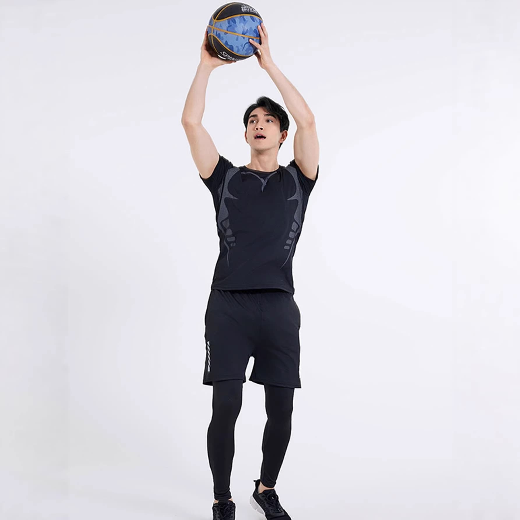Men's T-Shirt Summer Quick-Dry High-Stretch Gym Sports Running Basketball Compression Training Base Layer