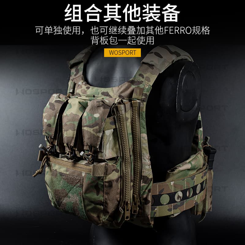 WOSPORT Large Capacity Double-Sided Zipper Multi-Combination Expansion Mode V5 PC Camouflage Hydration Back Panel