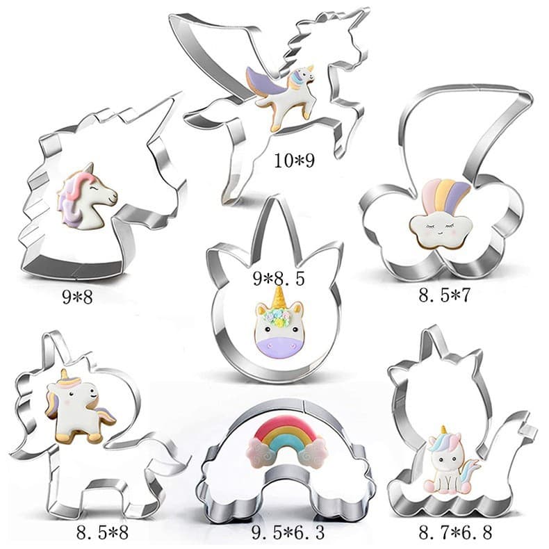 Cartoon Unicorn Cookie Cutter Stainless Steel Cake Mold Baking DIY Fondant Press Mold Cookie Stamp Fruit Cutter