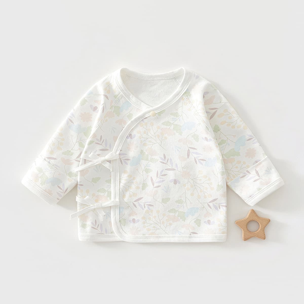 Newborn Baby Clothes Size 52, Category A Cotton, Seamless Long Sleeve, Half-Back Top, Infant Bodysuit, Monk Style, Spring/Autumn