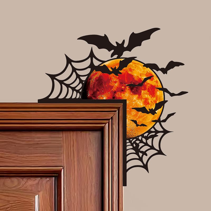 New cross-border Halloween door frame decoration sticker witch hat pumpkin wall sticker switch sticker PVC self-adhesive sticker