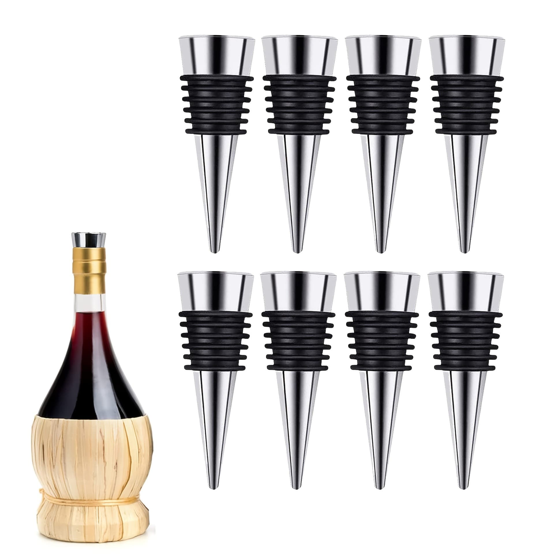 In-Stock Silver Wine Bottle Stoppers, DIY Bottom Part with 6 Holes, Home Kitchen Small Tool