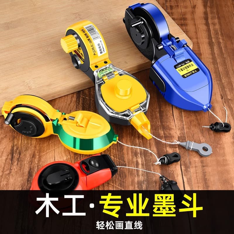 Durable Plastic Ink Line Reel for Construction Marking, Manual and Automatic Woodworking Ink Line Tool