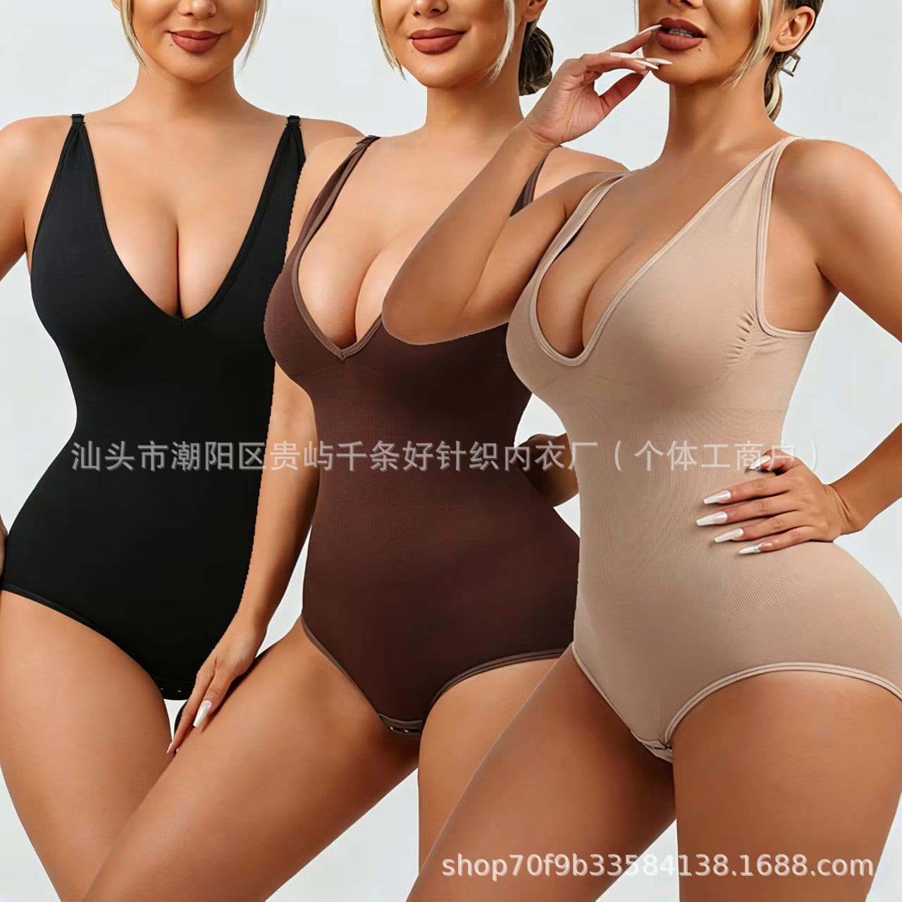 European and American Cross-border High-Waist Buckle Shapewear Bodysuit for Women, Strappy Waist-Slimming Body Shaper, Tummy Control and Hip Lifting