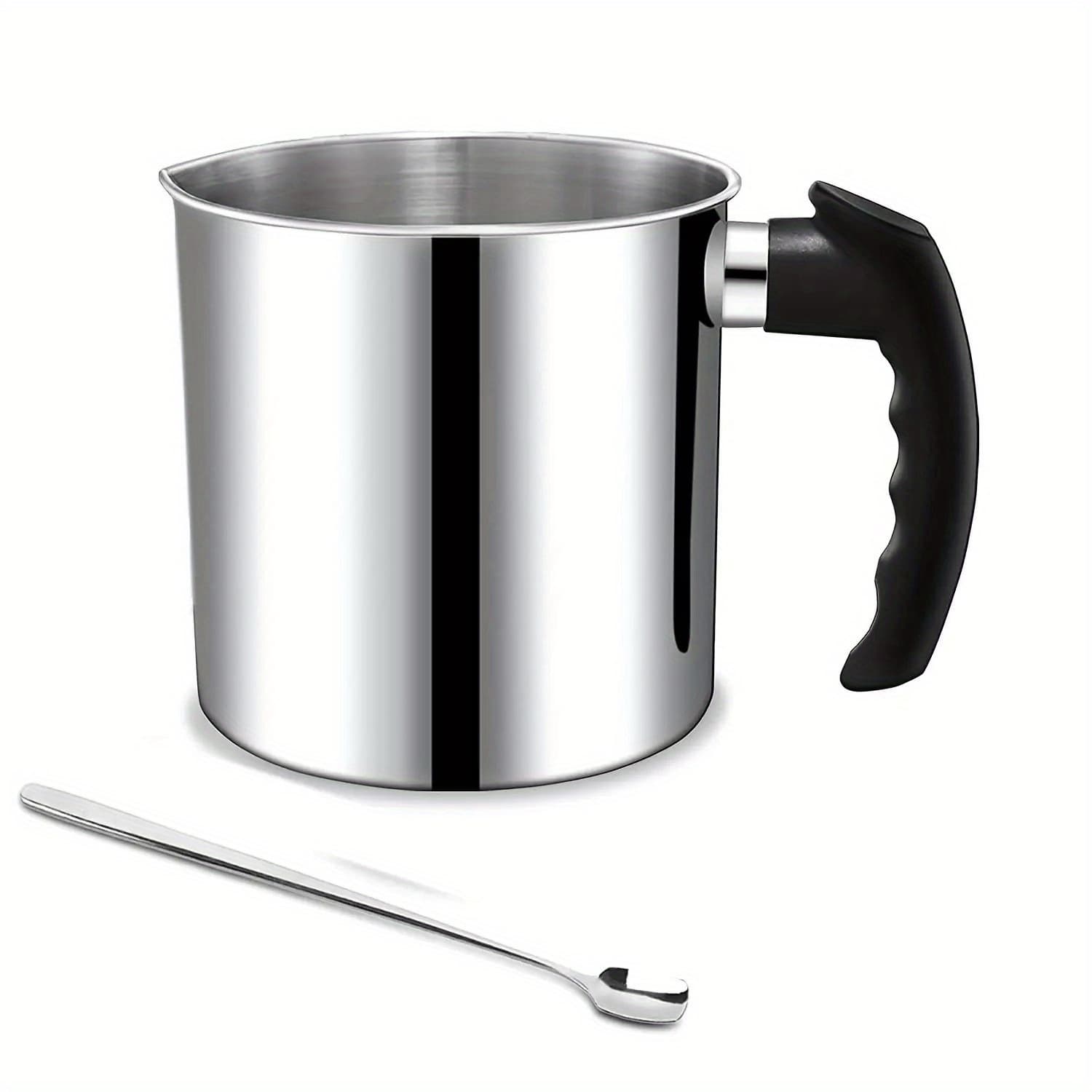 1.3L Candle Making Pouring Pot, 44oz Wide Mouth Large Diameter Wax Melting Pot Candle Making Pot Heat Resistant Handle