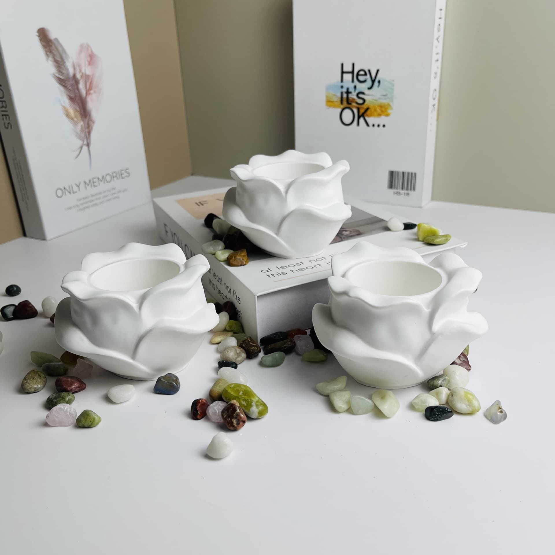 Gypsum Candle Cup Empty Candle Container Aromatherapy Candle Cup Romantic Scented Gift Direct from Factory Creative
