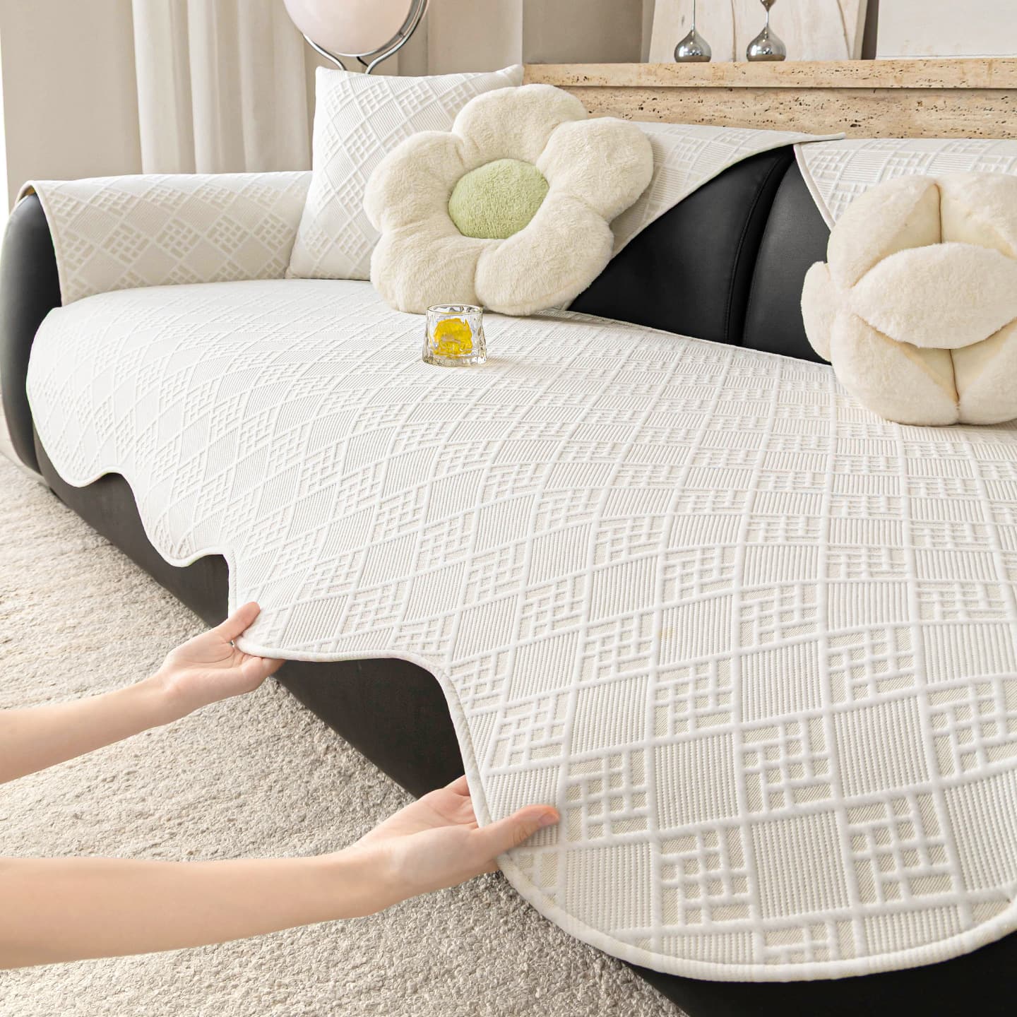 Ice Silk Shaped Sofa Cover Summer Cool Sofa Mat 2026 New Fixed Anti-Slip Leather Sofa Special Pad