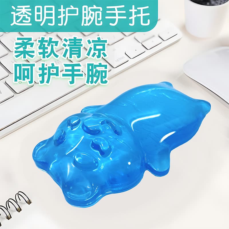Factory Direct Crystal Figurine Wrist Rest, Cute Bear Hand Pillow, 3D Silicone Non-Slip Mat, Wear-Resistant for Gaming and Office