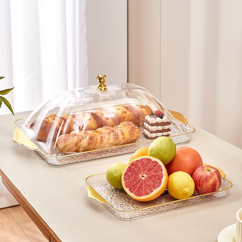 Luxury Plastic Fruit Tray Coffee Table Snack Display Plate Candy Storage Box Nut Dried Fruit Tray Living Room Home Use