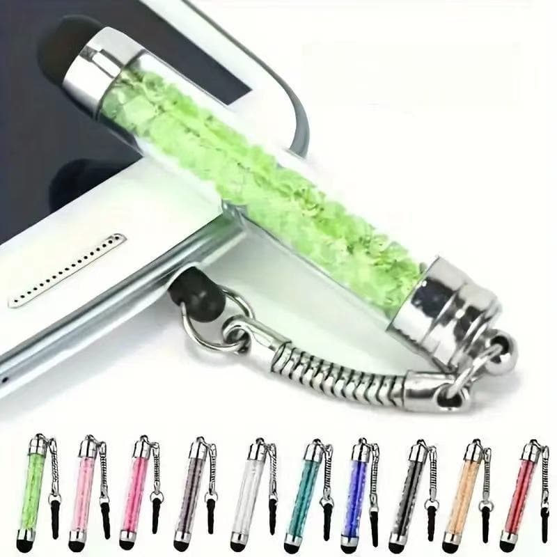 Crystal Pen Pendant Diamond Capacitive Stylus Short Crystal Touch Pen Dust Plug Stylus Rhinestone Touch Pen Gift Pen