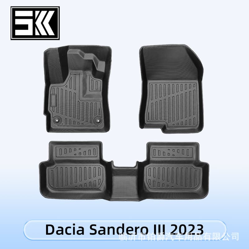 Europe is suitable for Dacia Sandero lll2023 fuel 3D all-weather material TPE floor mats and trunk mats