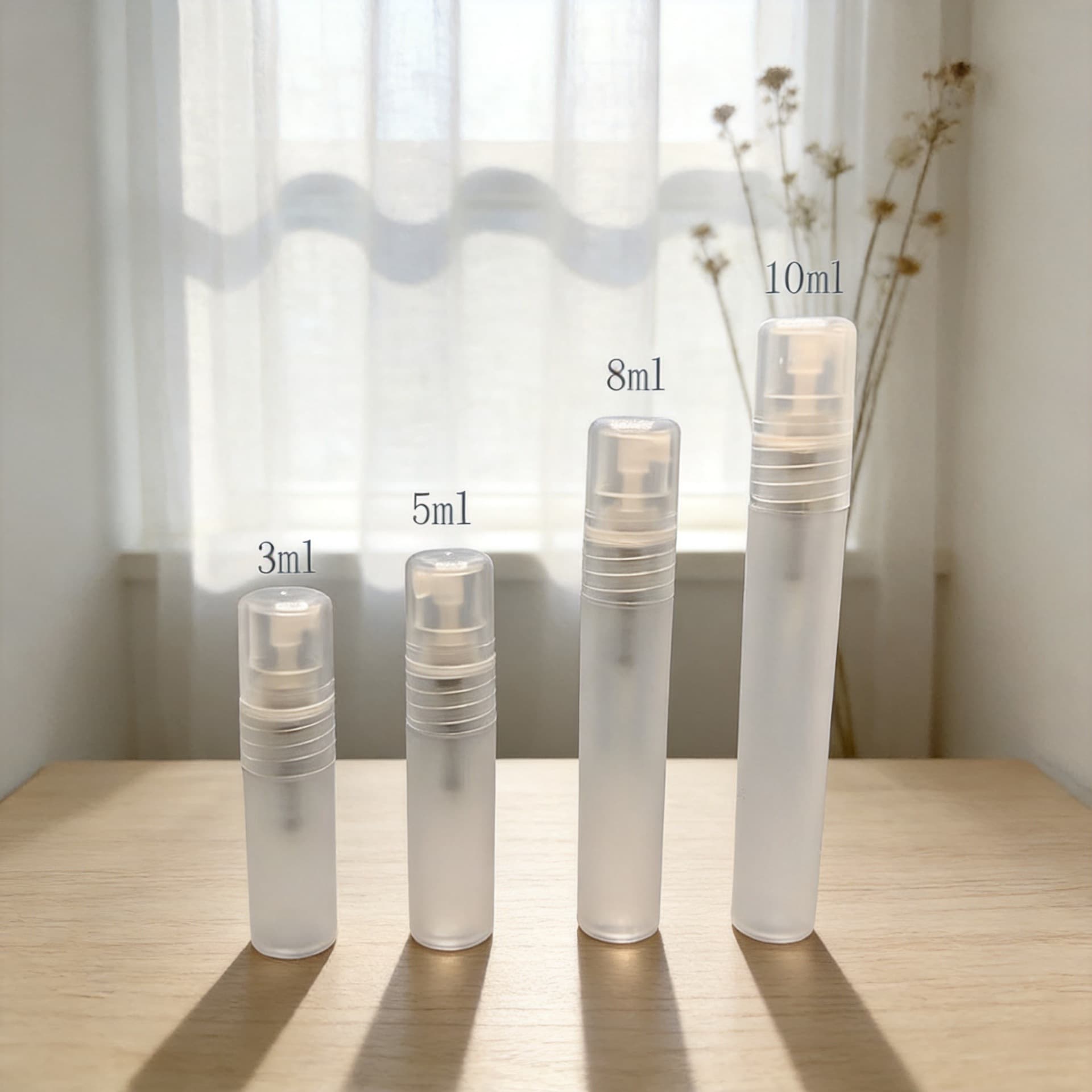Spot small spray bottle frosted perfume pen bottle cosmetic perfume bottle pp plastic 3ml 5ml 8ml