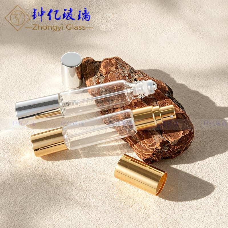 10ml Dual-Head Roller Ball & Spray Perfume Refill Bottle, Dual-Outlet Essential Oil Roller Ball Bottle, Cosmetic Glass Bottle