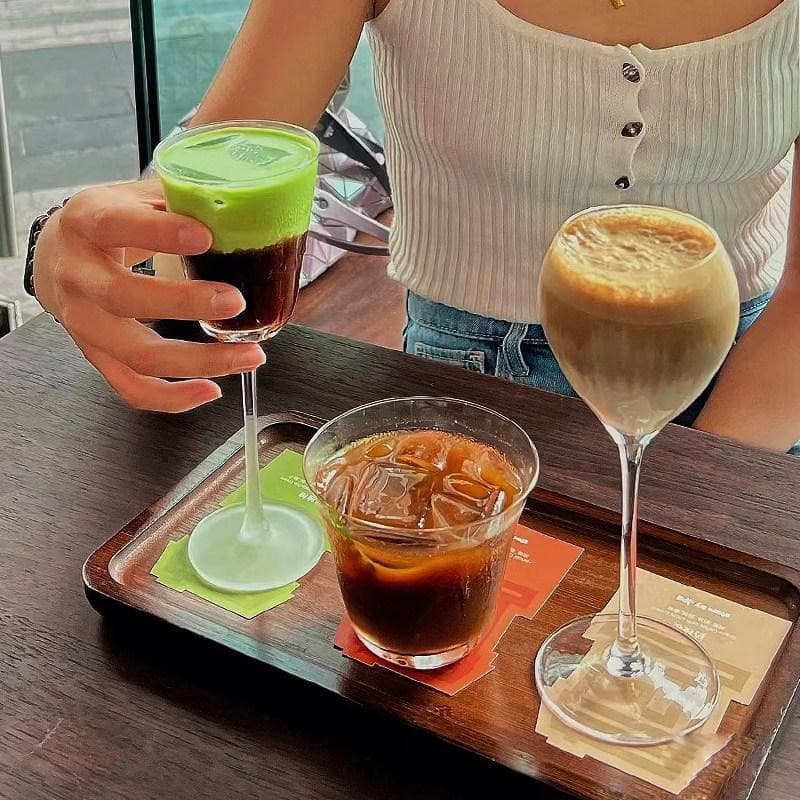 Kung Fu series cocktail cup new Chinese style scented cold brew tea cup glass cup goblet ins style coffee cup