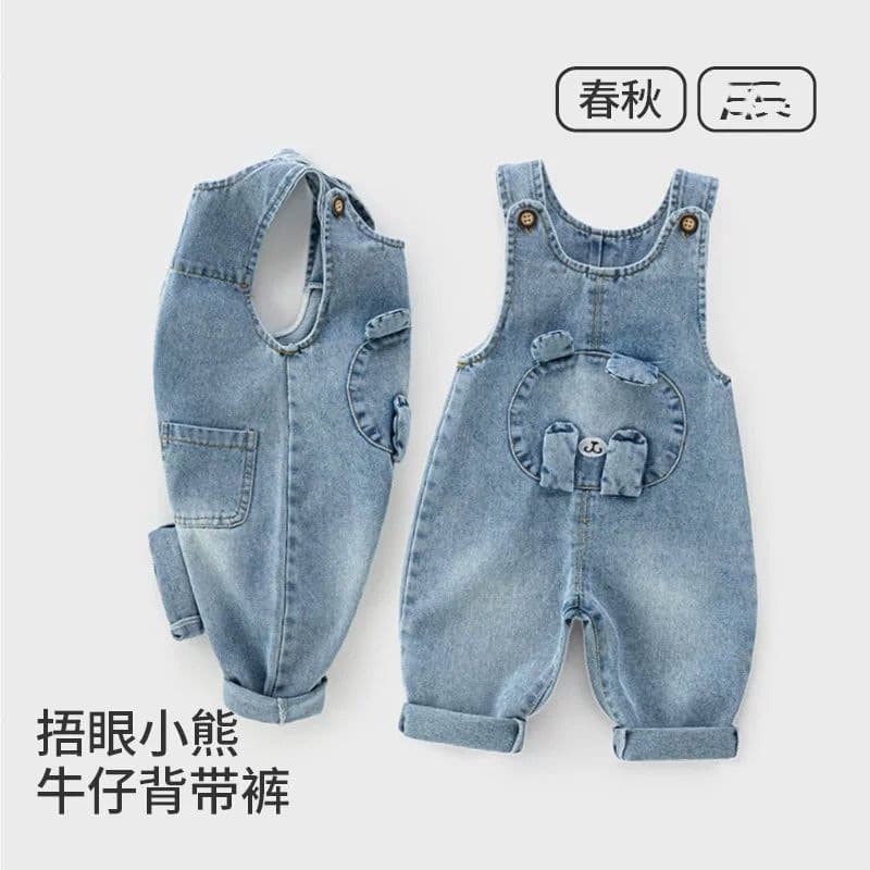 Suspenders Pants Baby Boy Spring Autumn 1-3 Years Girl Cartoon Style Fashionable Romper Baby Jeans Spring Clothing