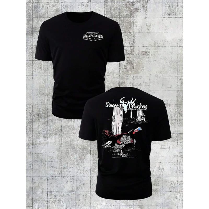 Cross-Border European Size Pure Cotton (180 Cotton T-Shirt) Men's Outdoor Hunting Tee