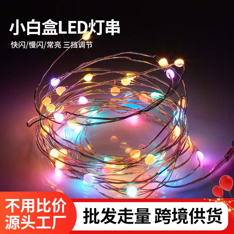 Led Small Colorful Lights Flashing Light String Button Battery Box Light String Christmas Day Starry Atmosphere Decorative Light Manufacturer