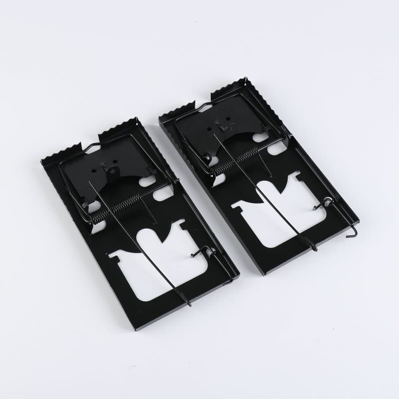 Factory wholesale black painted iron mousetraps, large size, plate clamps, spring clips, for home use, custom-made.