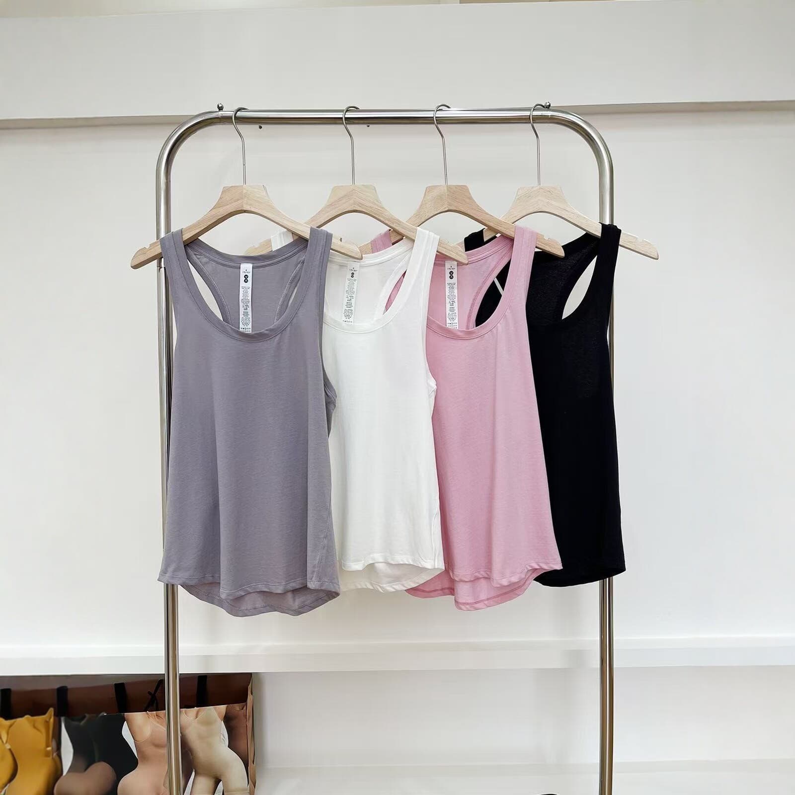 SKIMS Kim Kardashian Style U-Neck Ribbed Tank Top Slim Fit Solid Color Inner Wear Outer Wear Sports Crop Top