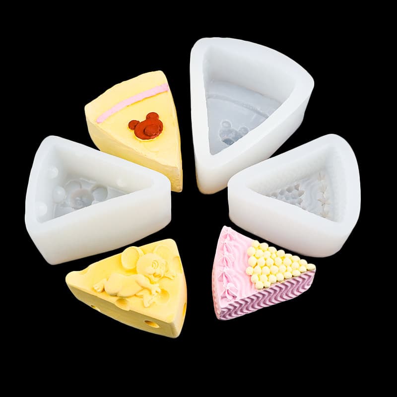 Food bear head mouse triangle cheese slice cake silicone mold flower pool cheese block pinch scented candle decoration