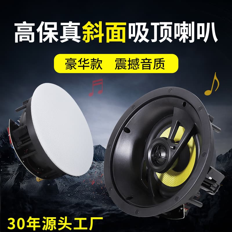 Slanted Ceiling Speaker High-End Flush Mount Ceiling Audio Home Background Music Fixed Impedance Ceiling Speaker