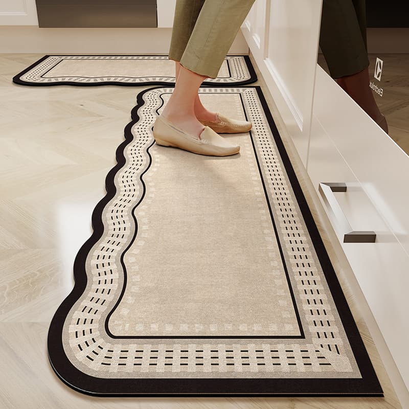 Cartoon diatom mud floor mat absorbs water and oil, quick-drying kitchen floor mat, stain-resistant, washable, non-slip mat, anti-fall foot mat