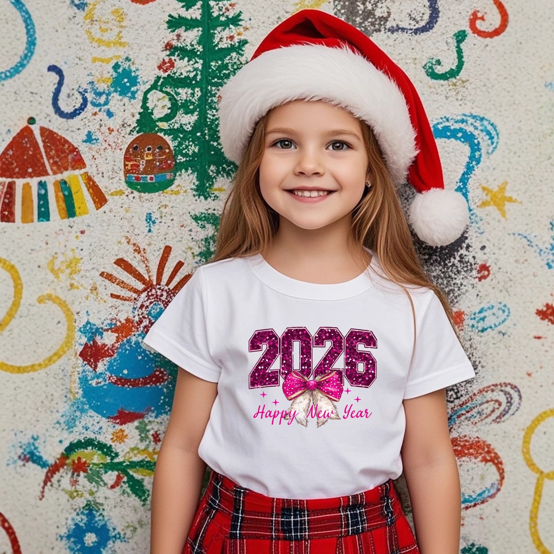 Christmas 2026 New Cotton Baby Sibling Set, Cute Round Neck First Christmas Toddler T-Shirt