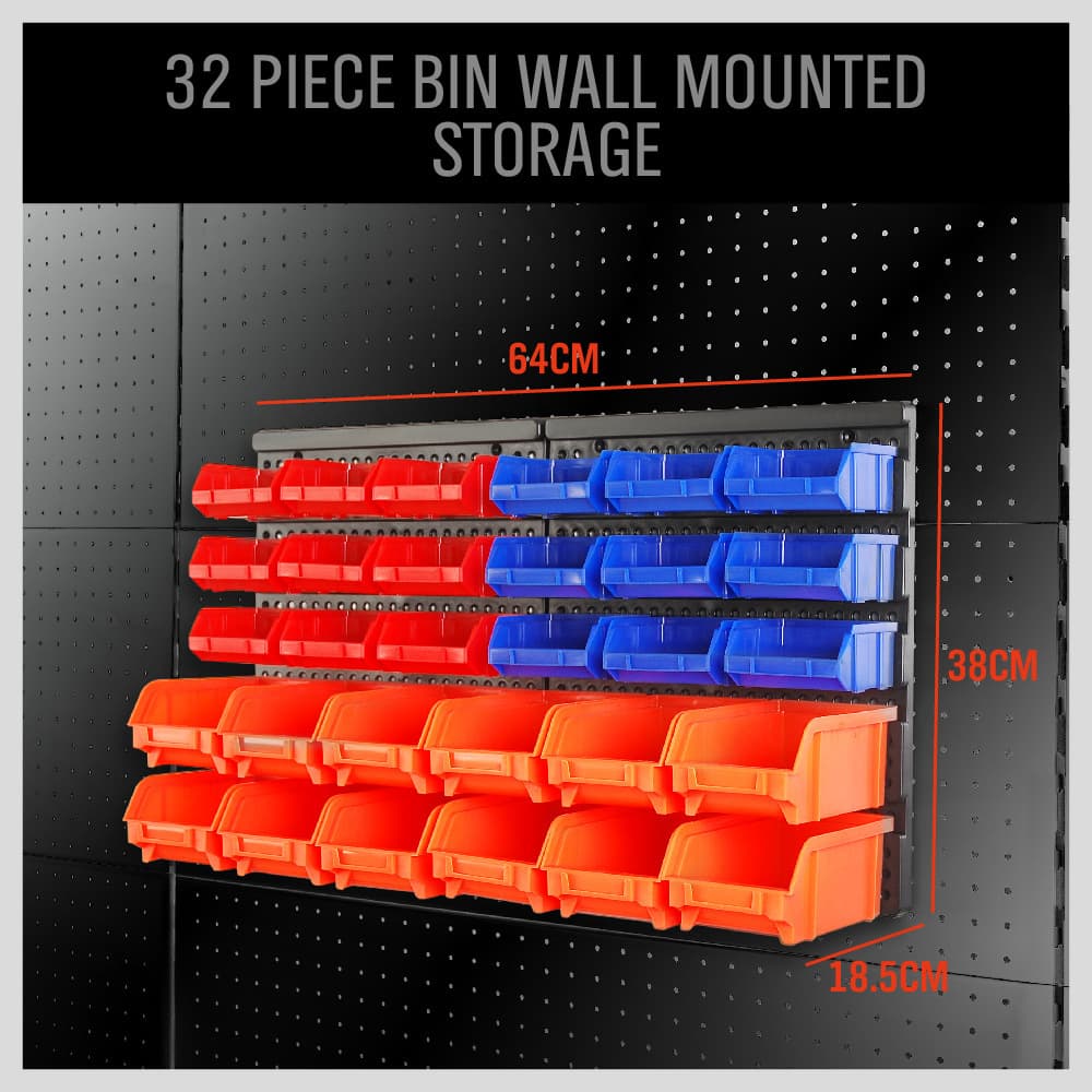 Amazon Hot Seller 30-Piece Tool Box 97913 Wall-Mounted Storage Box 2.5KG 42*16*35cm