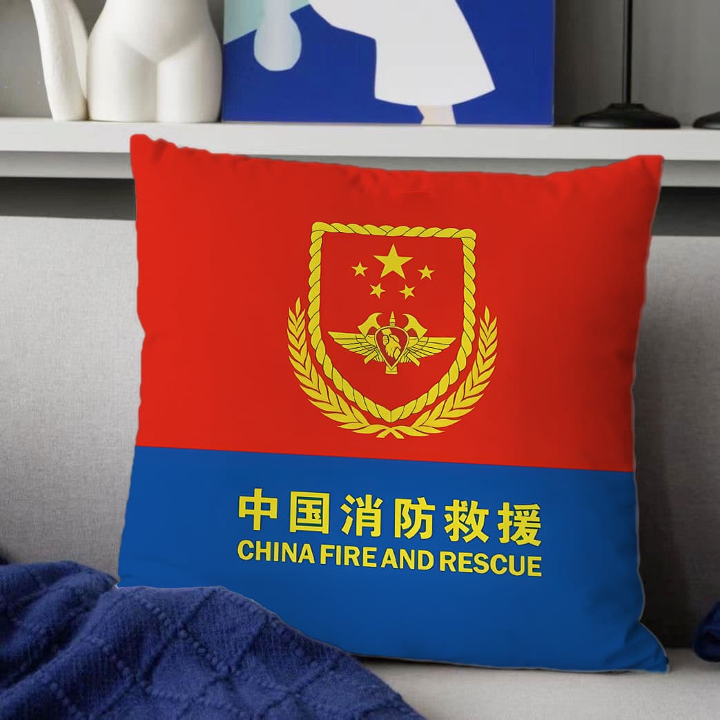 Firefighter Pillow "Blue Friend" Series Car Headrest Pillow, Double-Sided Pattern, Supports Event Promotion Souvenir Gift