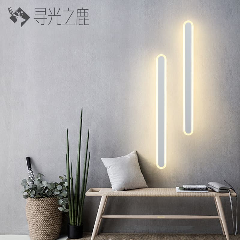 Modern minimalist LED wall lamp personalized fashionable creative shape lamp bedside bedroom corridor long strip wall light