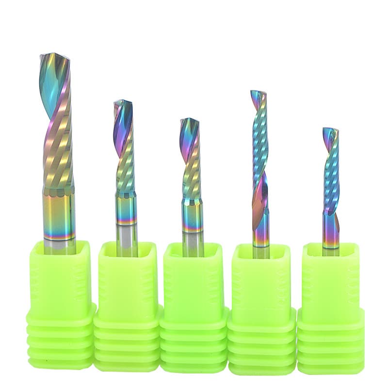 HOZLY Coated DLC Imported Single Flute End Mill CNC Spiral End Mill Acrylic PVC Cutting Tool
