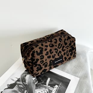 New Cross-Border Product: Leopard Print Makeup Bag, Lipstick Bag, Large-Capacity Cosmetic Organizer