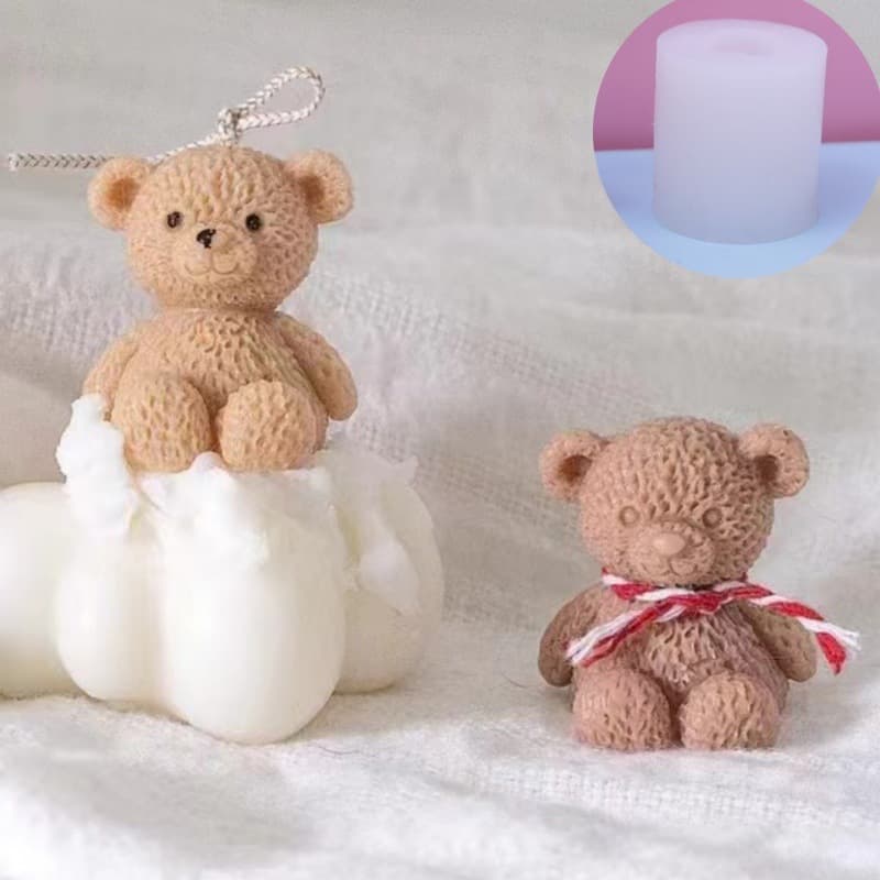 Bear-Shaped Aromatherapy Candle Silicone Mold, Soap Silicone Mold, Fondant DIY Baking Cake Mousse Mold