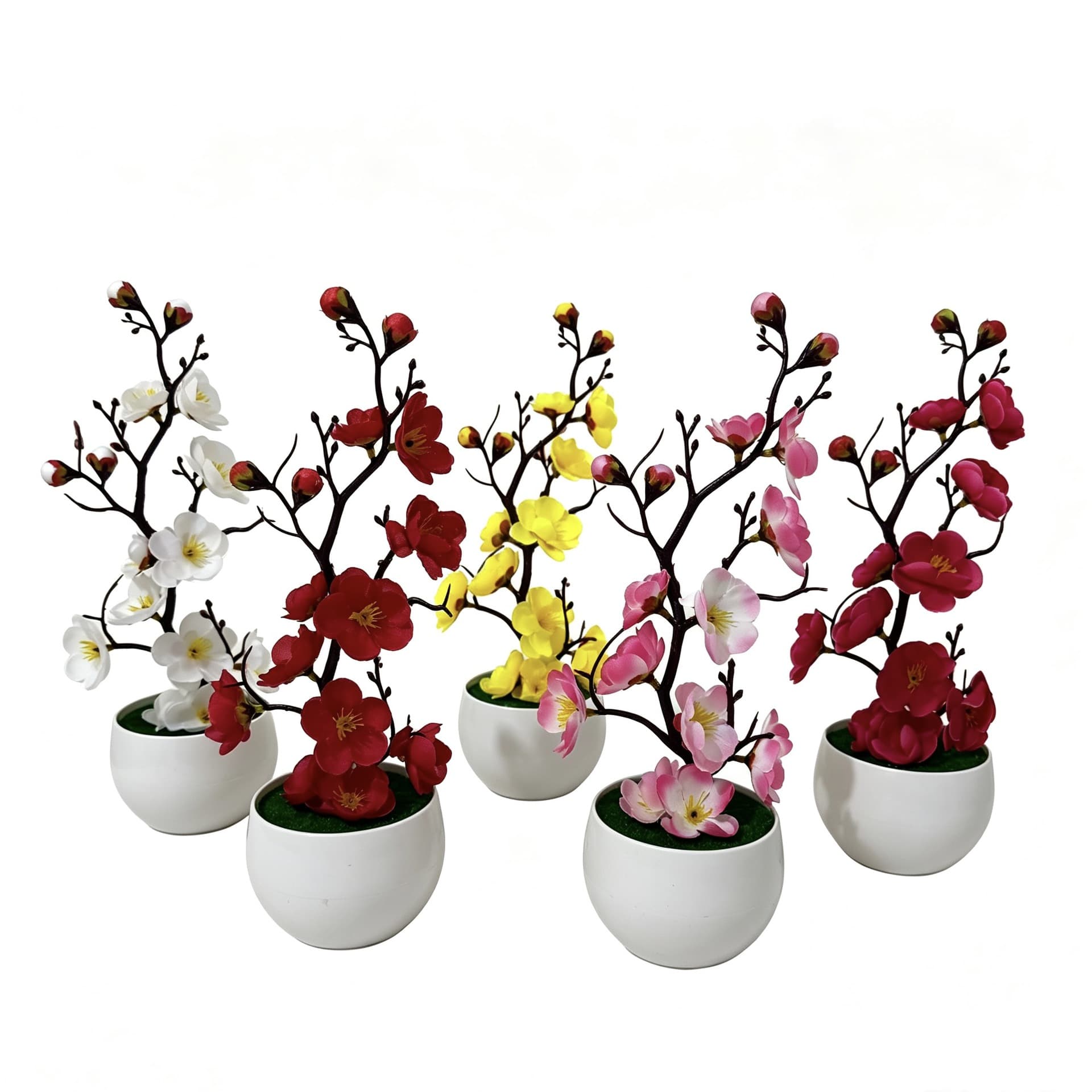 Simulated Plum Blossom 28cm Plum Blossom Potted Plant Fake Flower Potted Plant Simulated Wintersweet Bonsai Artificial Flower Wholesale Cross-Border Supply