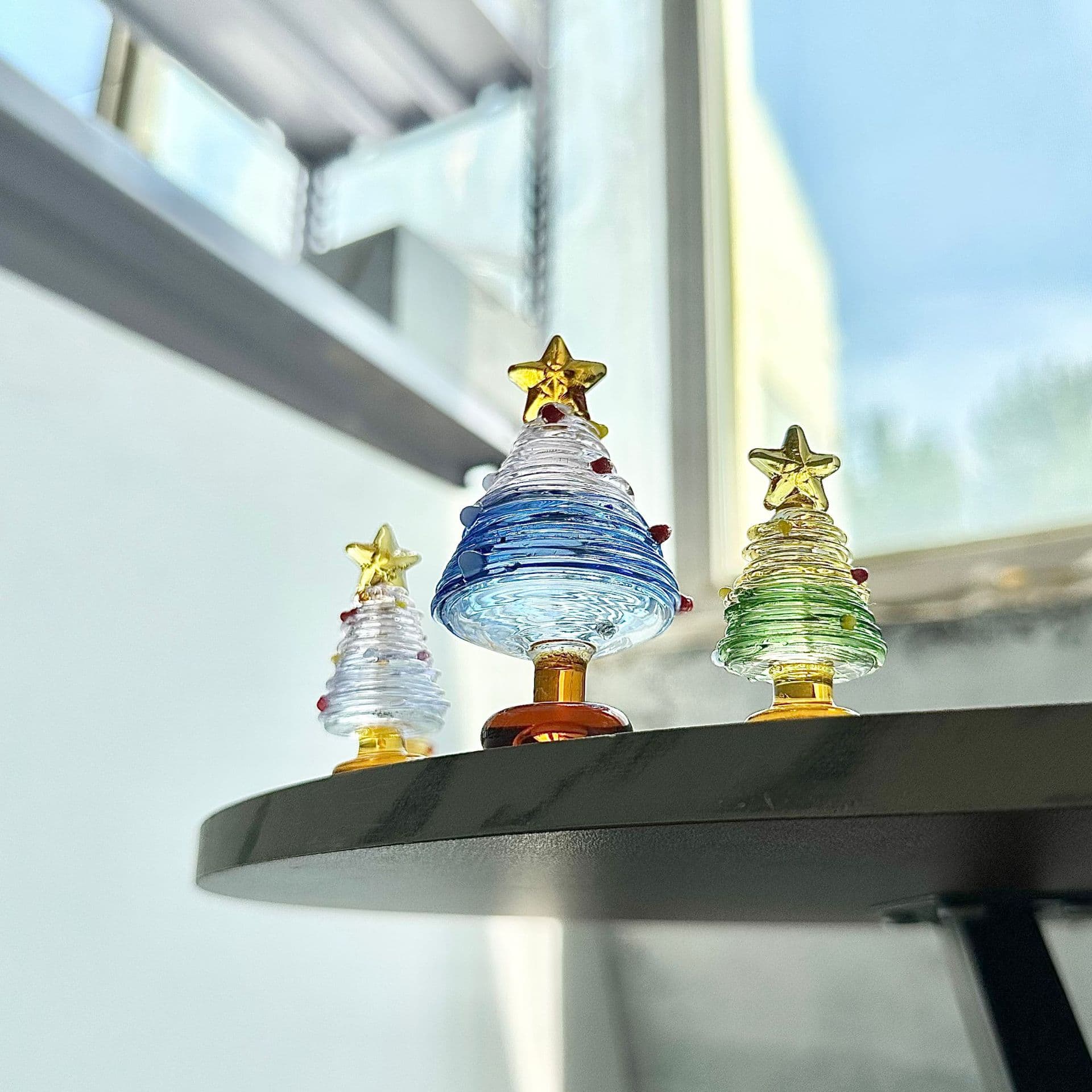 Christmas glass wire-wrapped Christmas tree solid gift Zibo glass craft ornament Boshan desktop decoration gift
