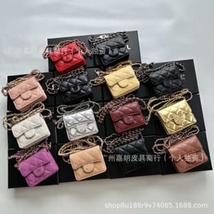 Chanel-style CF Mini Chain Wallet, Multi-card Accordion Wallet, Exquisite Genuine Leather Mini Bag, Evening Bag, Crossbody Bag for Women