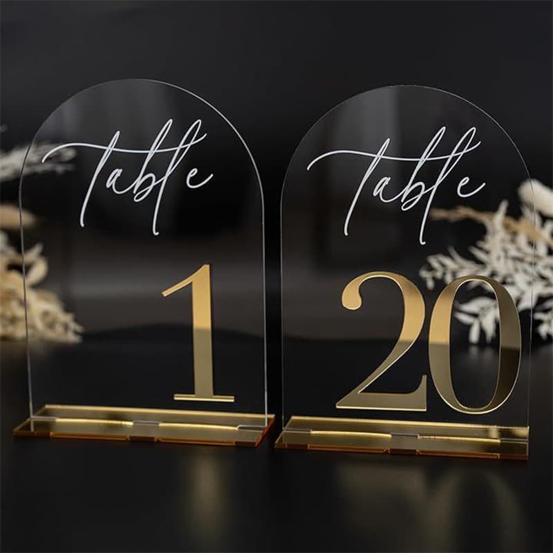 Transparent Arch Table Number Acrylic Stand for Cross-Border Weddings, Clear Acrylic Arch Desktop Seating Card Holder