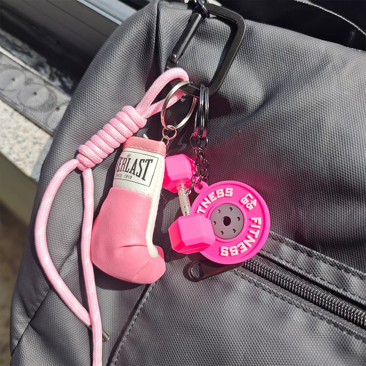 Faux Leather Boxing Glove Mini Fitness Kettlebell Barbell Plate Bag Charm Keychain Dopamine High-Appeal Miu-Style