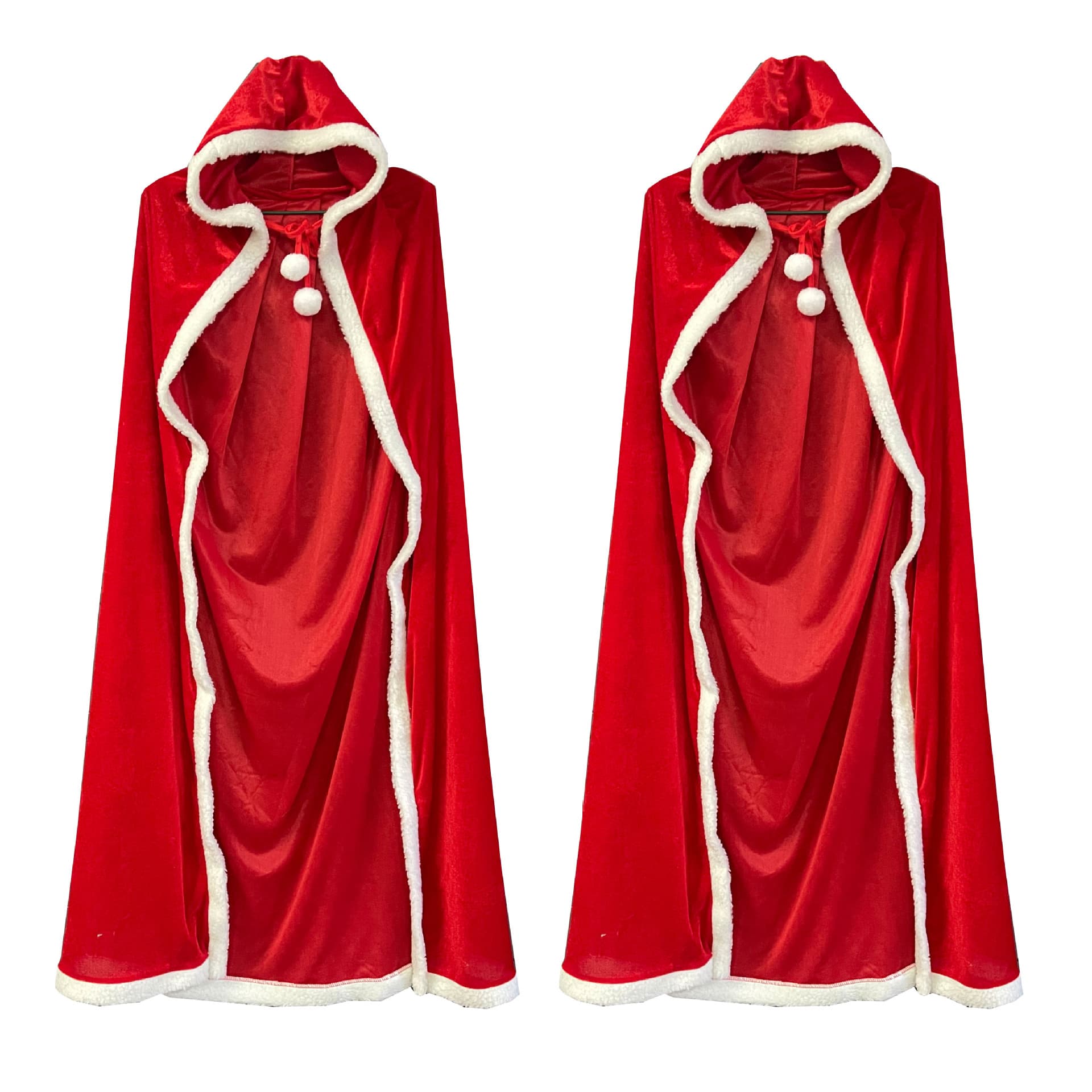 Red Christmas Lamb Velvet Cape with Hat for Girls Christmas Performance Costume Holiday Party Outfit Children's Gift