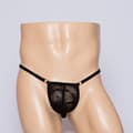 European and American Men's Sexy Thong Suspender Hollow Mesh Pouch Transparent Men's T-Back Lingerie Underwear
