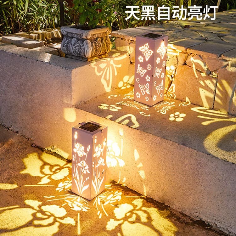 Solar Garden Light Outdoor Waterproof Night Light Terrace Balcony Decorative Atmosphere Light Garden Layout Light and Shadow Light