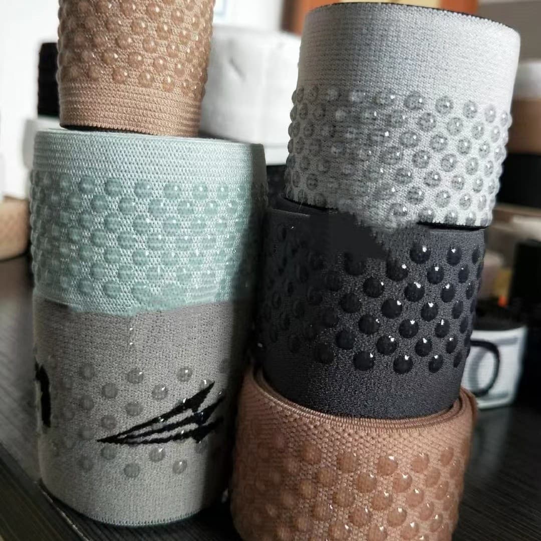 Custom Screen Printing and Webbing for Yoga Mats, Non-Slip Dots, 3D Silicone Straps, Elastic Processing, Silicone Printing on Webbing