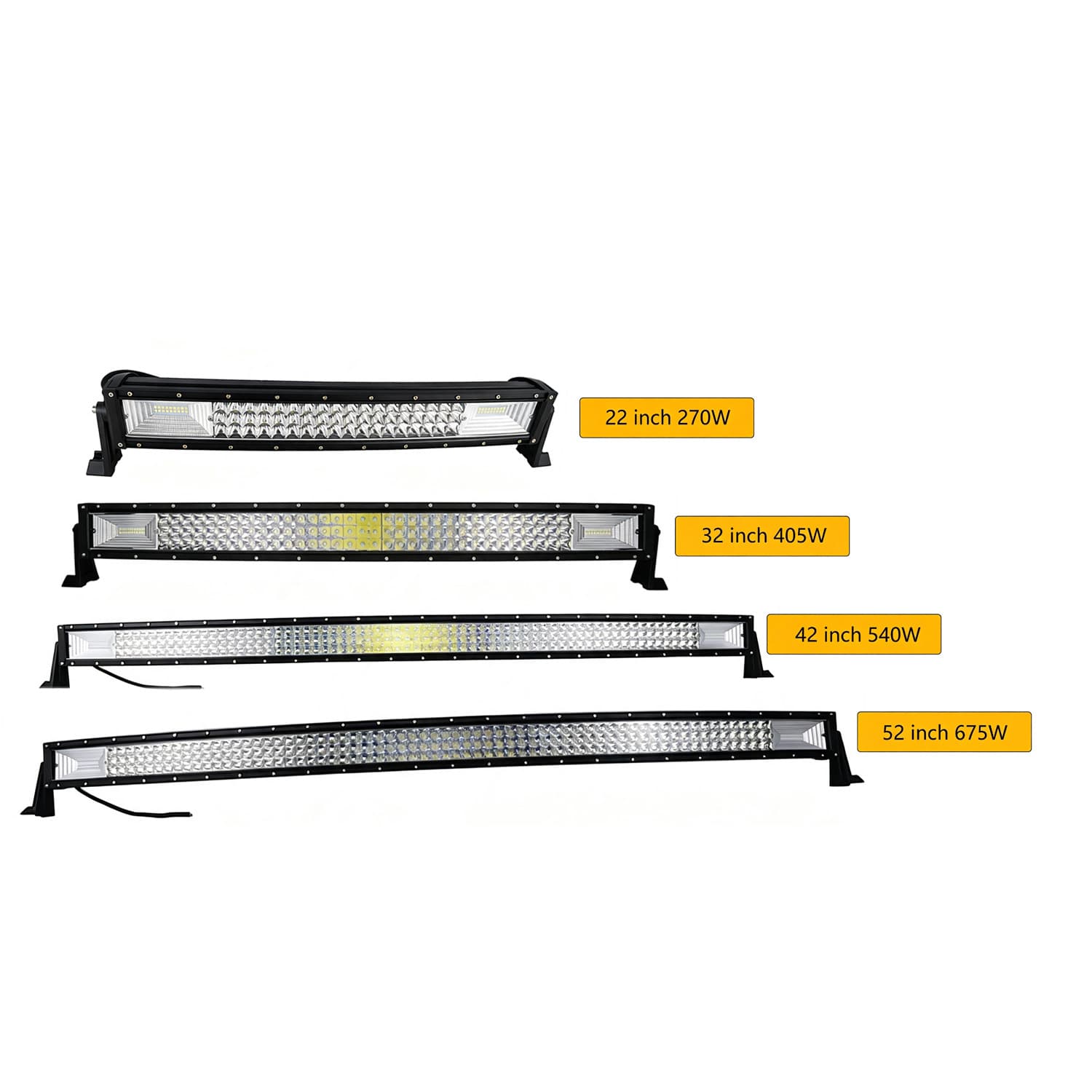 Cross-border Wholesale Car Light Bar Full Aluminum 3-Row White Light Straight Curved Roof Off-Road Vehicle Spotlight