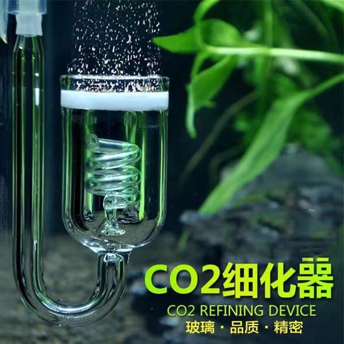 Glass Aquarium Carbon Dioxide Fogger Spiral Fine Glassware CO2 Diffuser